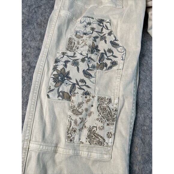 Coldwater Creek Womens Casual Pants Size 10 Khaki Tan Pockets Floral Paisley - Picture 7 of 9